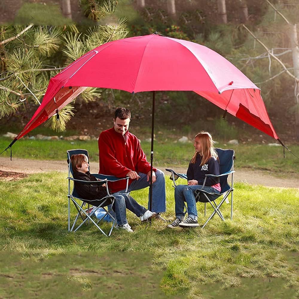 COOLBABY Portable Sunshade Beach Tent Umbrella,SPF 50+ Sun and Rain Canopy Umbrella for Sports Events,With Window Umbrella,Blue