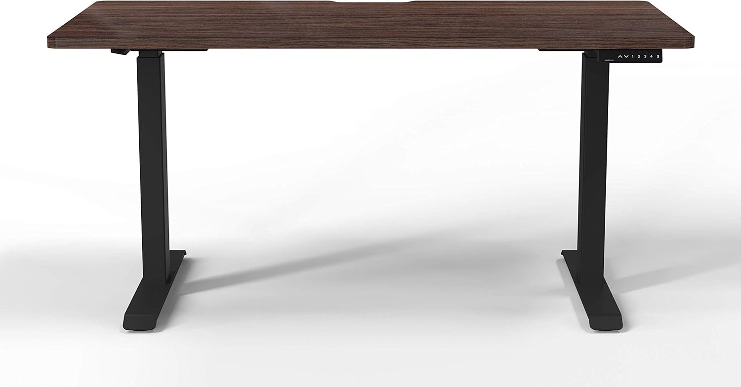 Navodesk Height Adjustable Computer Gaming Desk Workstation, Bluetooth Enabled Black Frame + Top (Walnut, 47 x 30 inch)