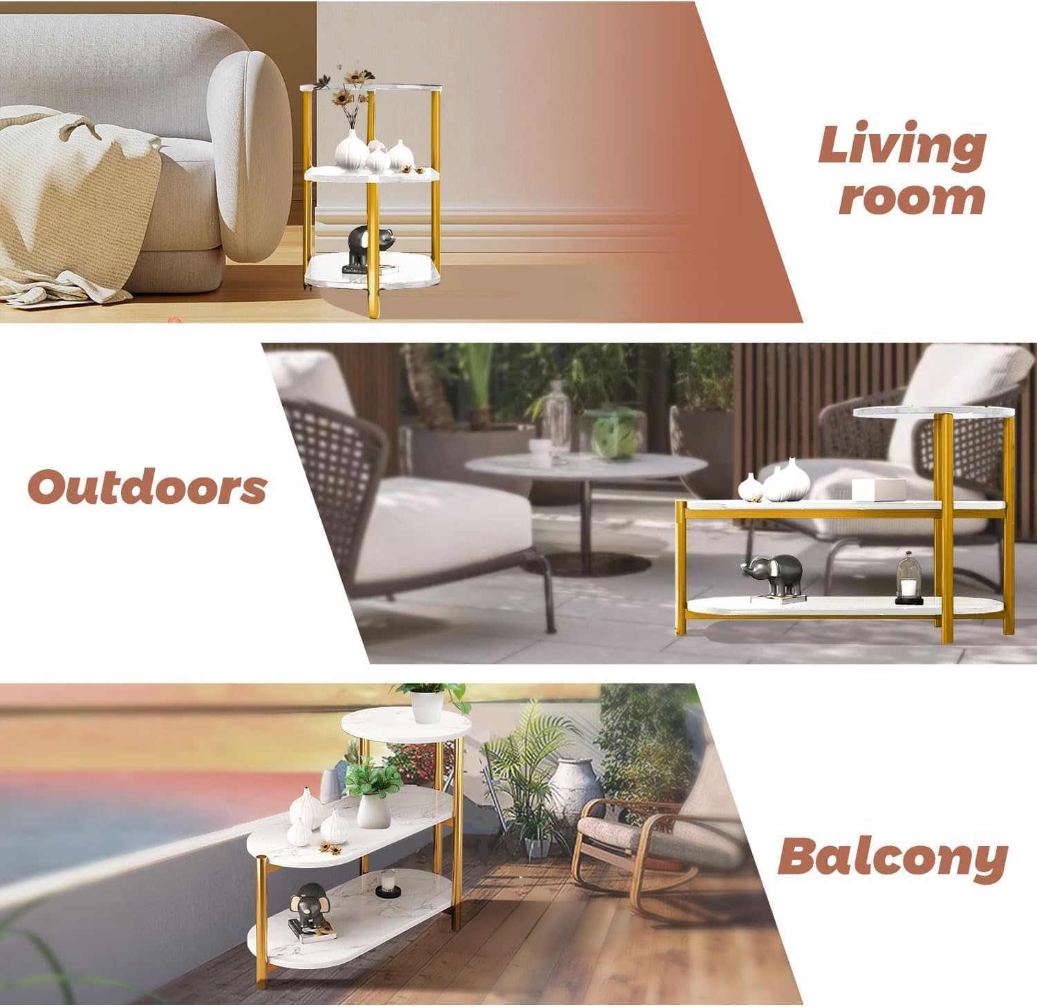 NICPET Sofa Side Cabinet Home Apartment Living Room Table Multi-layer Sofa Coffee Tables Light Luxury Bedside Tables Simple Modern Home Furniture Living Room Small Round Table