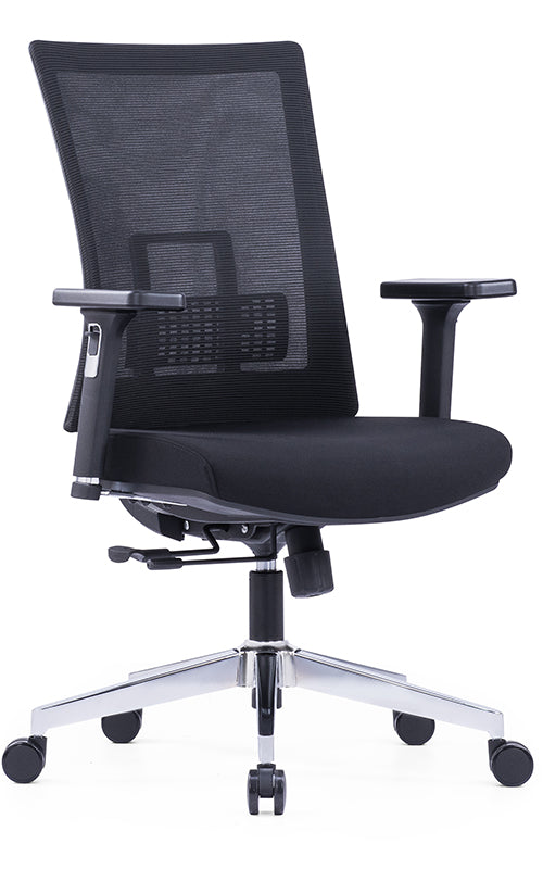 Ergonomic Office Chair – Black with Sliding Seat, Adjustable Headrest & Lumbar Support