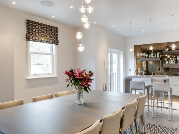 Dining Pool Table 7.5ft – Grey Oak Top & White Frame