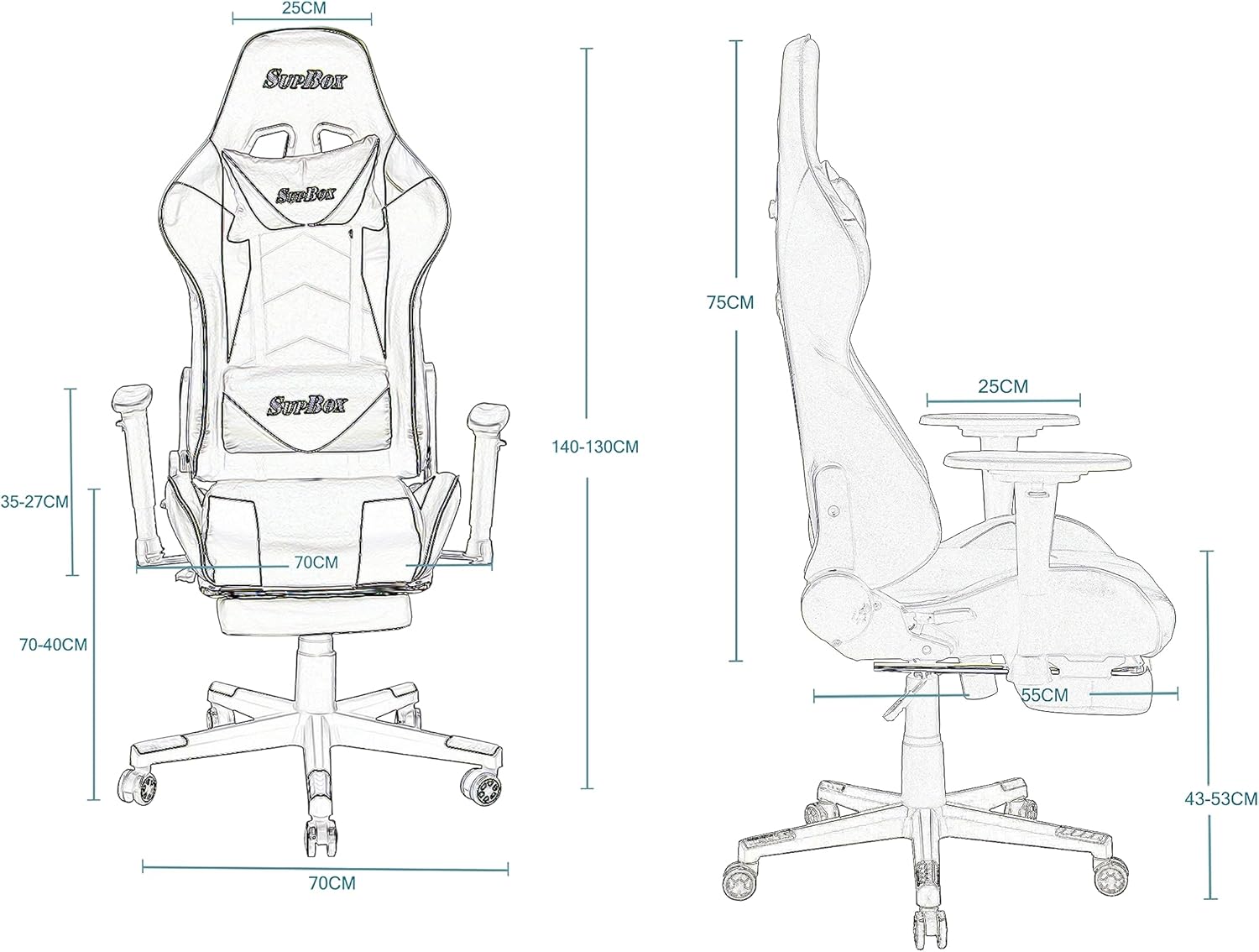 Multi Home Furniture Modern design Best Executive gaming chair MH-8886-Black for Video Gaming Chair for Pc with fully reclining back and head rest amd footrest and soft leather (Black)