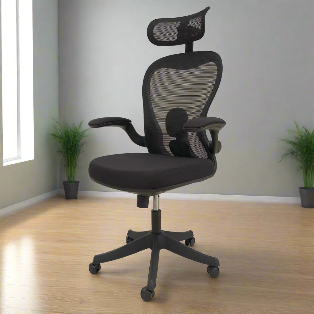 High Back Office Chair With Height Adjustable And Arm Rest-GCC Home Center