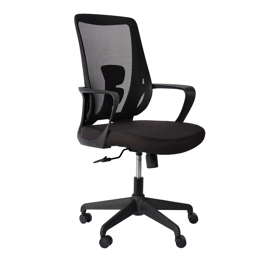 Ergonomic Low Back Office Chair With Metal Leg And Height Adjustable - Black-GCC Home Center
