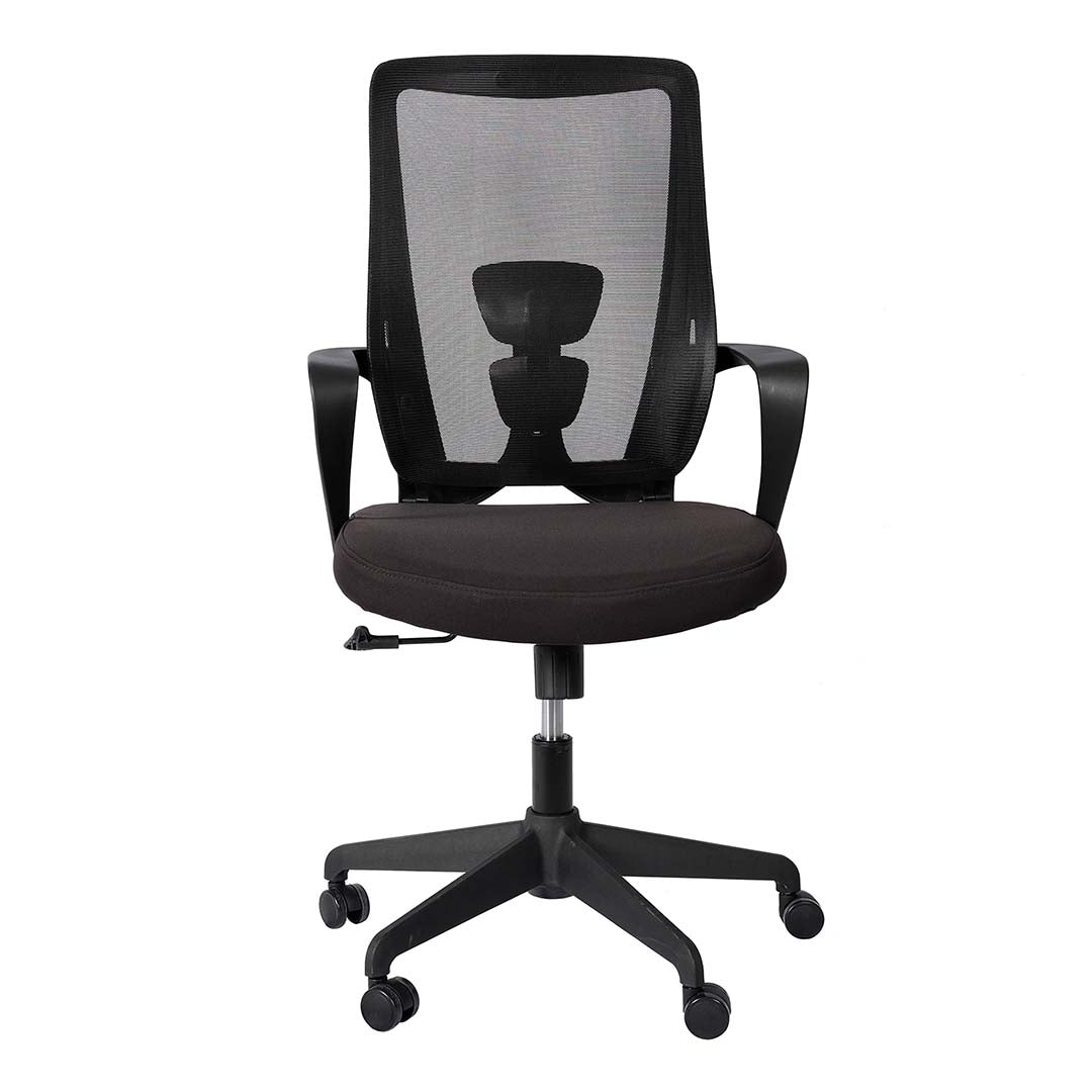 Ergonomic Low Back Office Chair With Metal Leg And Height Adjustable - Black-GCC Home Center