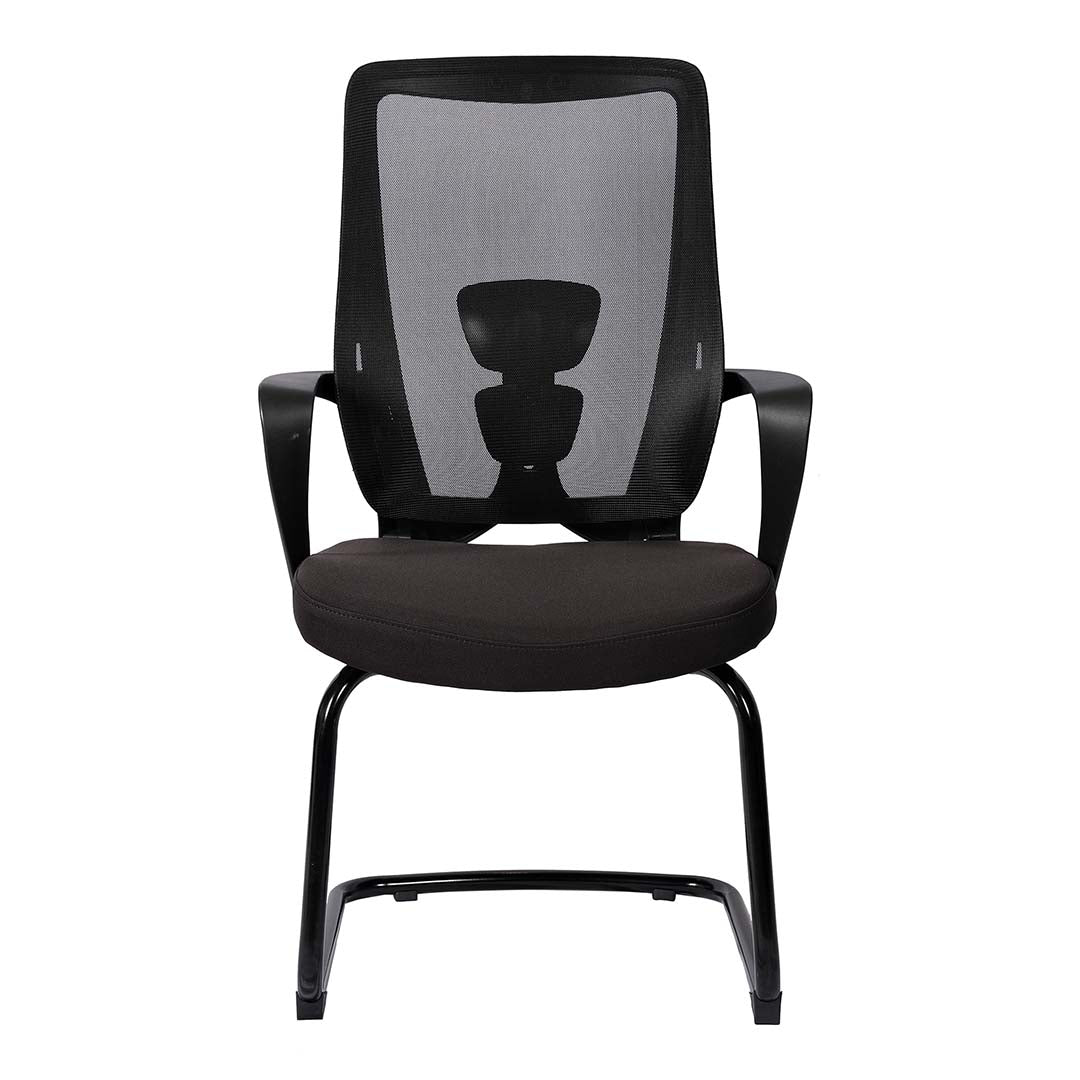 Modern Office Visitor Chair With Metal Legs - Black-GCC Home Center