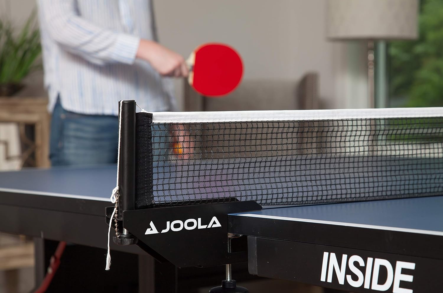 JOOLA Inside - Professional MDF Indoor Table Tennis Table with Quick Clamp Ping Pong Net and Post Set - 10 Minute Easy Assembly - Ping Pong Table with Single Player Playback Mode