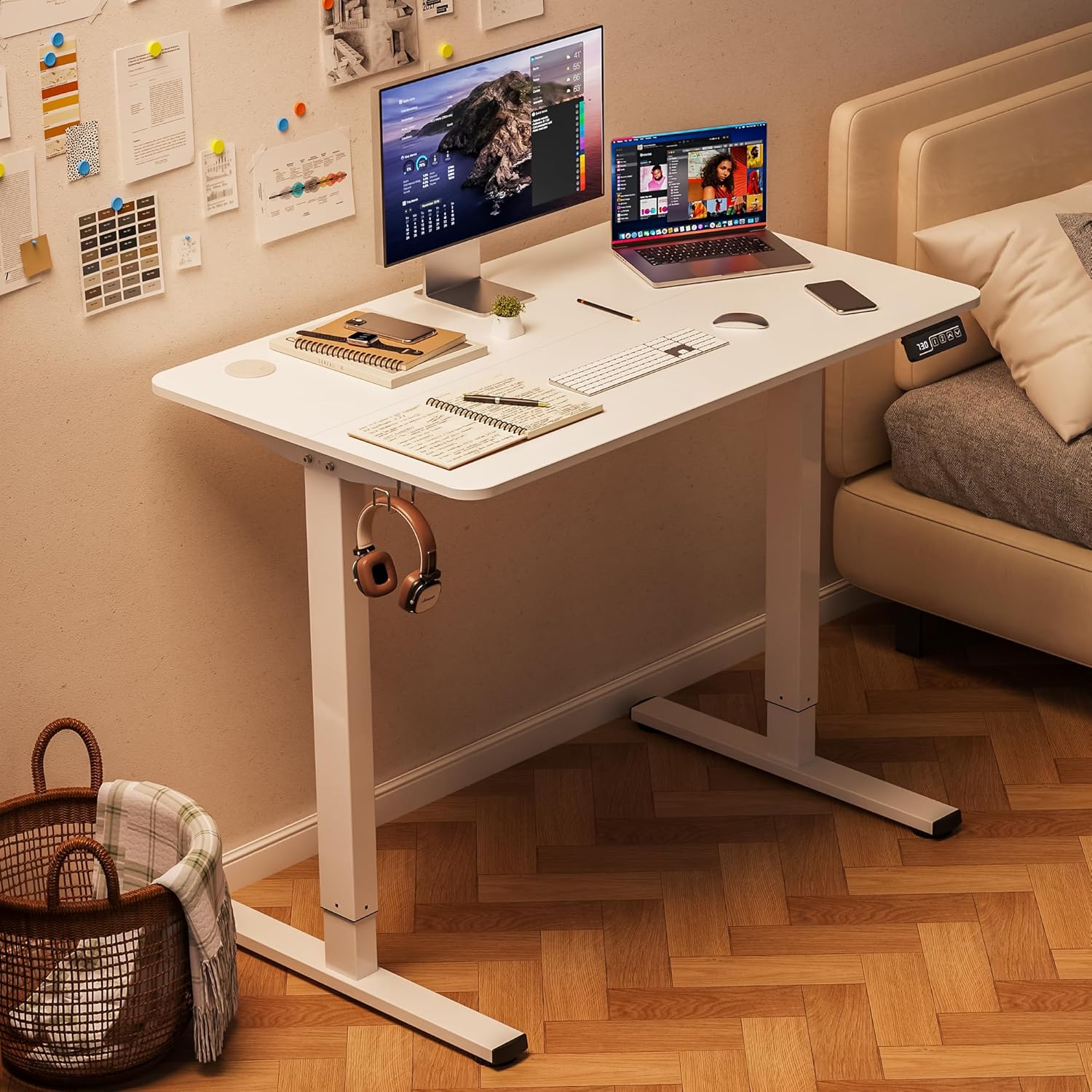 Homall Standing Desk Height Adjustable Desk Electric Lifting Table Adjustable Office Desk Stand Up Office Table Standing Desk Electric Lifting Table (100 * 60cm)-GCC Home Center
