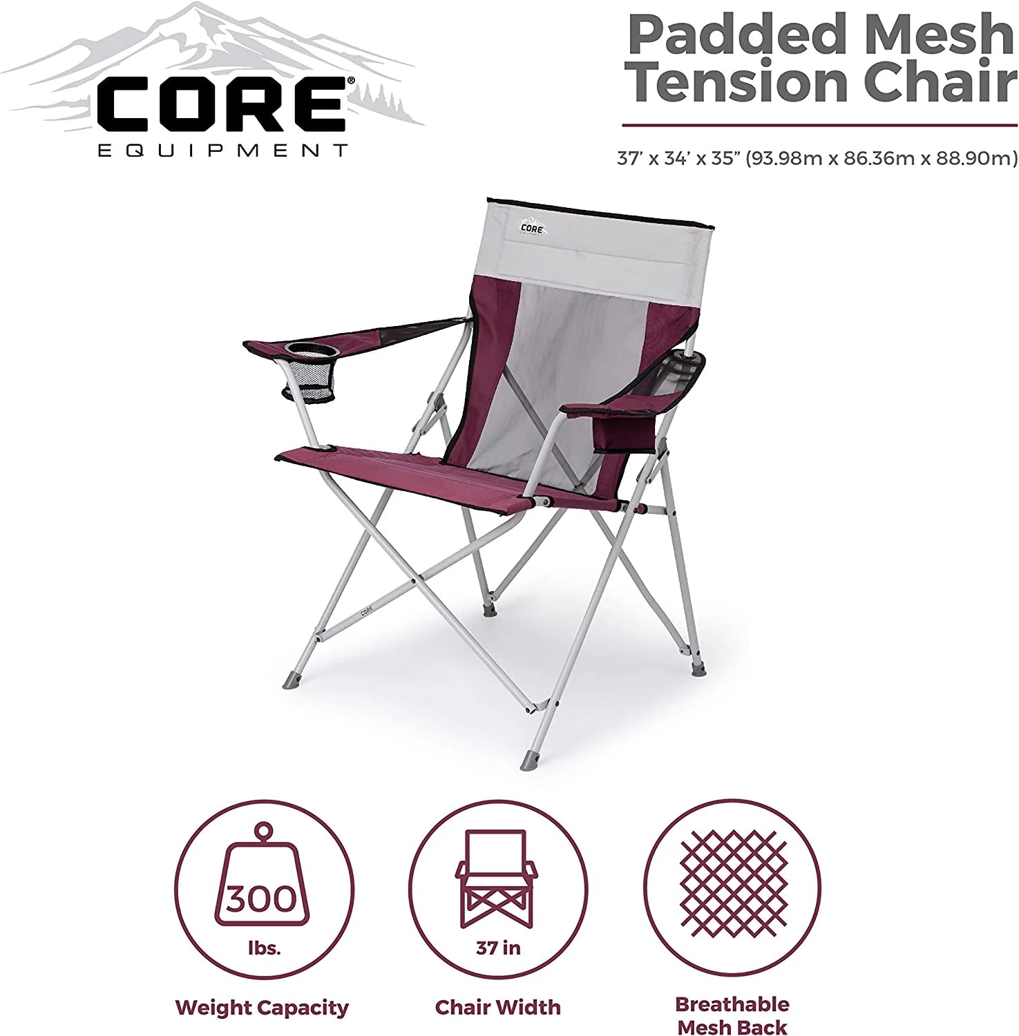 Core Quad Mesh Chair – Breathable Comfort for Outdoor And Camping