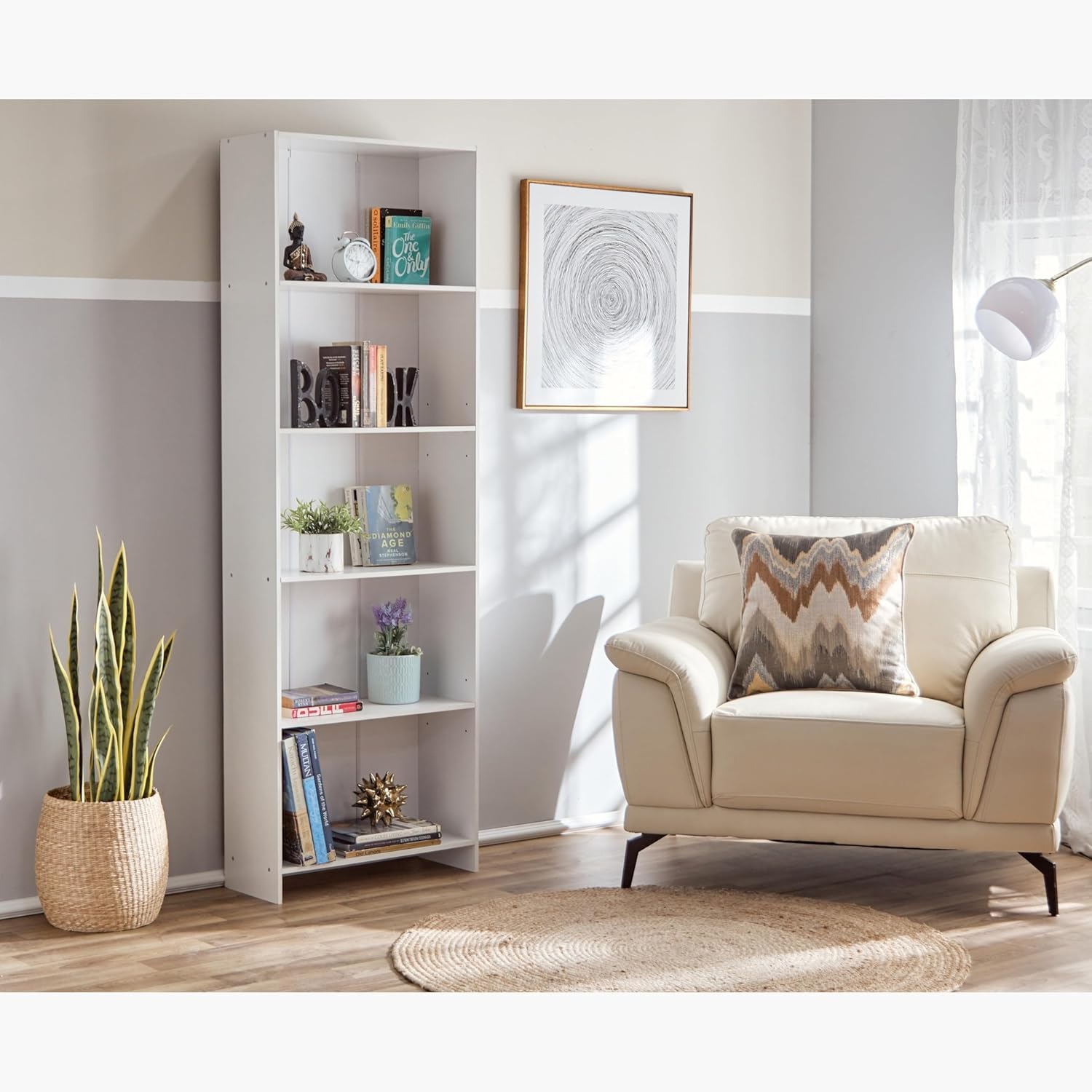 Agata Bookcase with 5 Shelves-GCC Home Center
