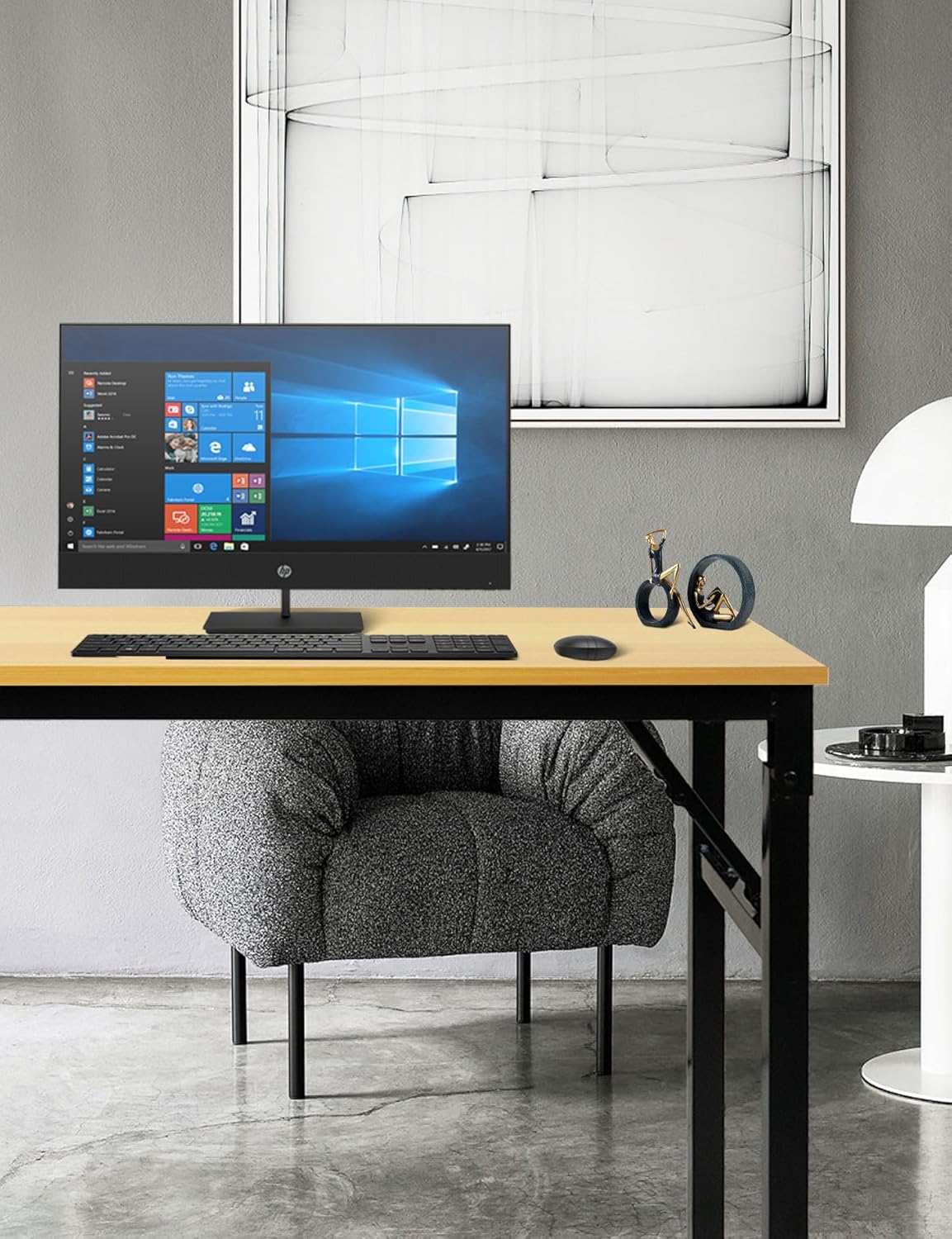 Adjustable Folding Desk No Install, Portable and Compact Computer Walnut Table Office Table for Home, Office, Study, Dining, Camping, Picnic, and BBQ (Yellow, 80 * 40 * 75cm)-GCC Home Center