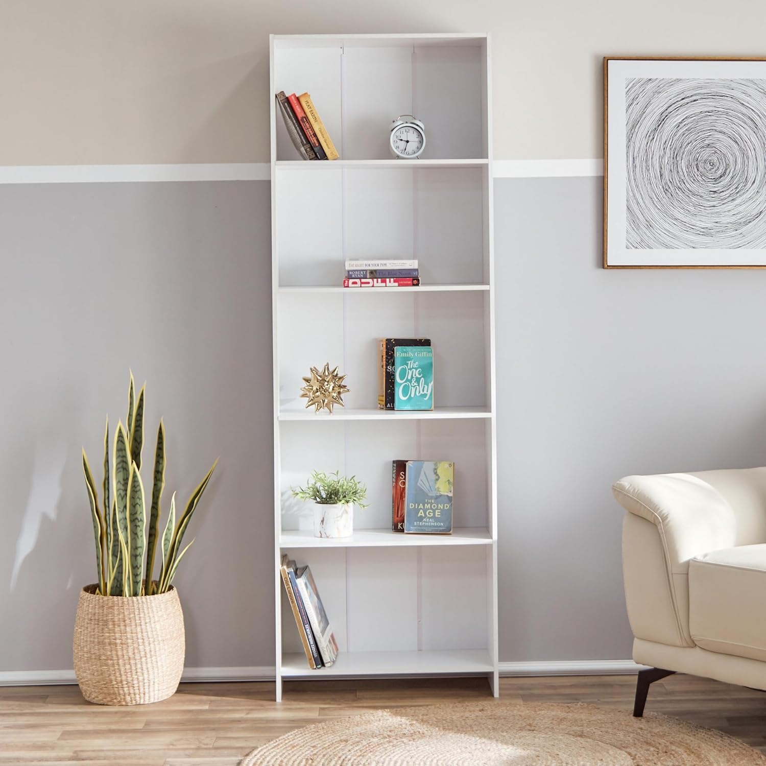 Agata Bookcase with 5 Shelves-GCC Home Center