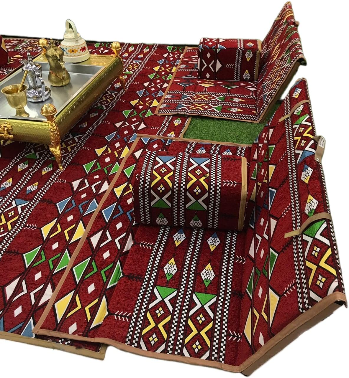 ALBAWADI Arabic Folding Carpet Camping Desert Carpet with Pillow Tent Floor Mat Sets