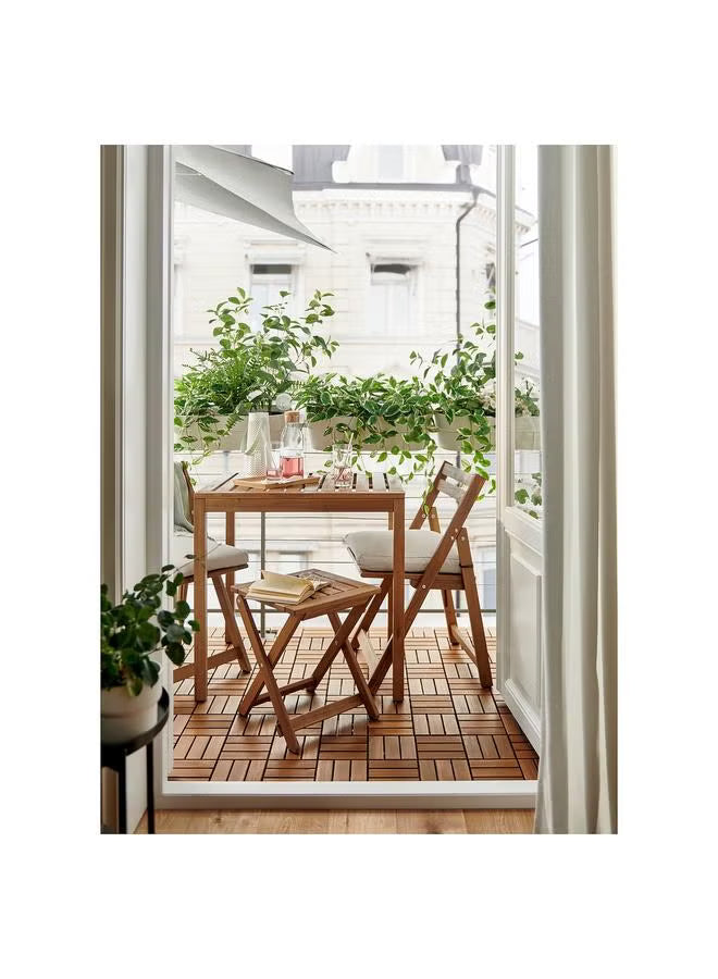 Coolbaby Table, Outdoor, Light Brown Stained, 75X63 Cm