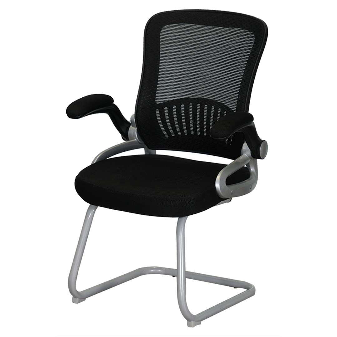 Office Visitor Chair With Lumbar Support And Metal Leg-GCC Home Center