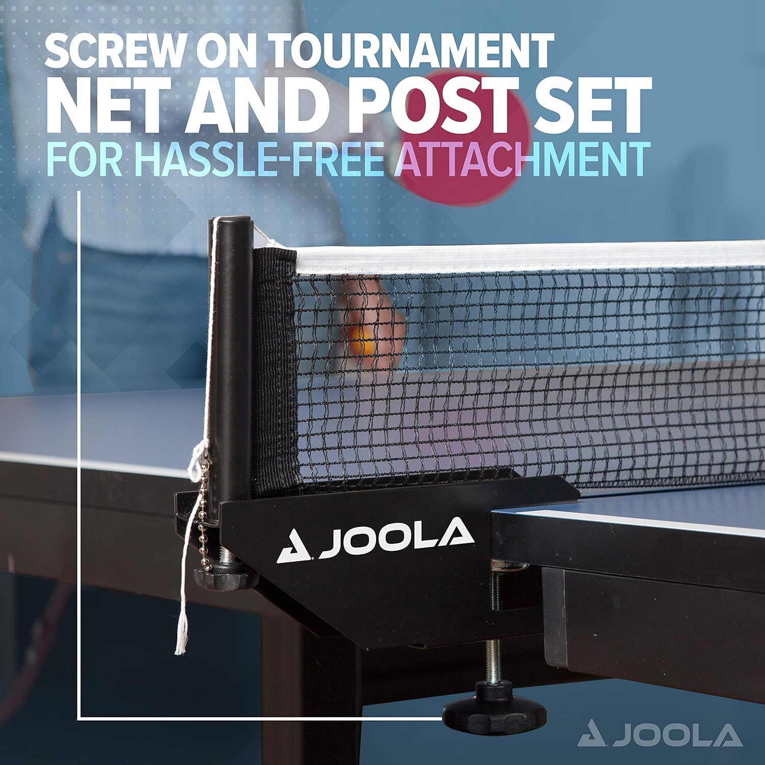 JOOLA Inside - Professional MDF Indoor Table Tennis Table with Quick Clamp Ping Pong Net and Post Set - 10 Minute Easy Assembly - Ping Pong Table with Single Player Playback Mode