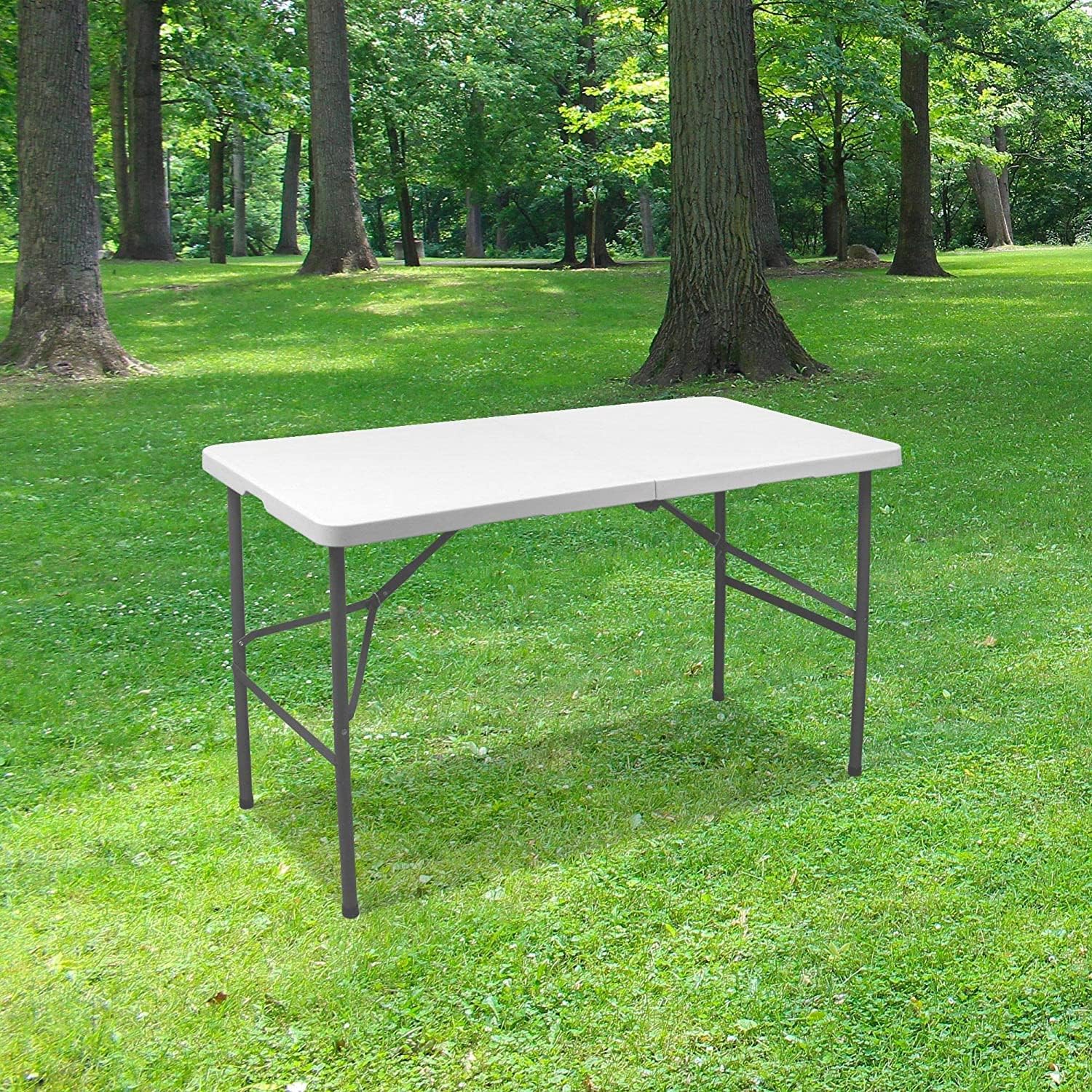 Rectangular Folding Table - 120x60x74cm HDPE 3.5cm Thick,120cm White