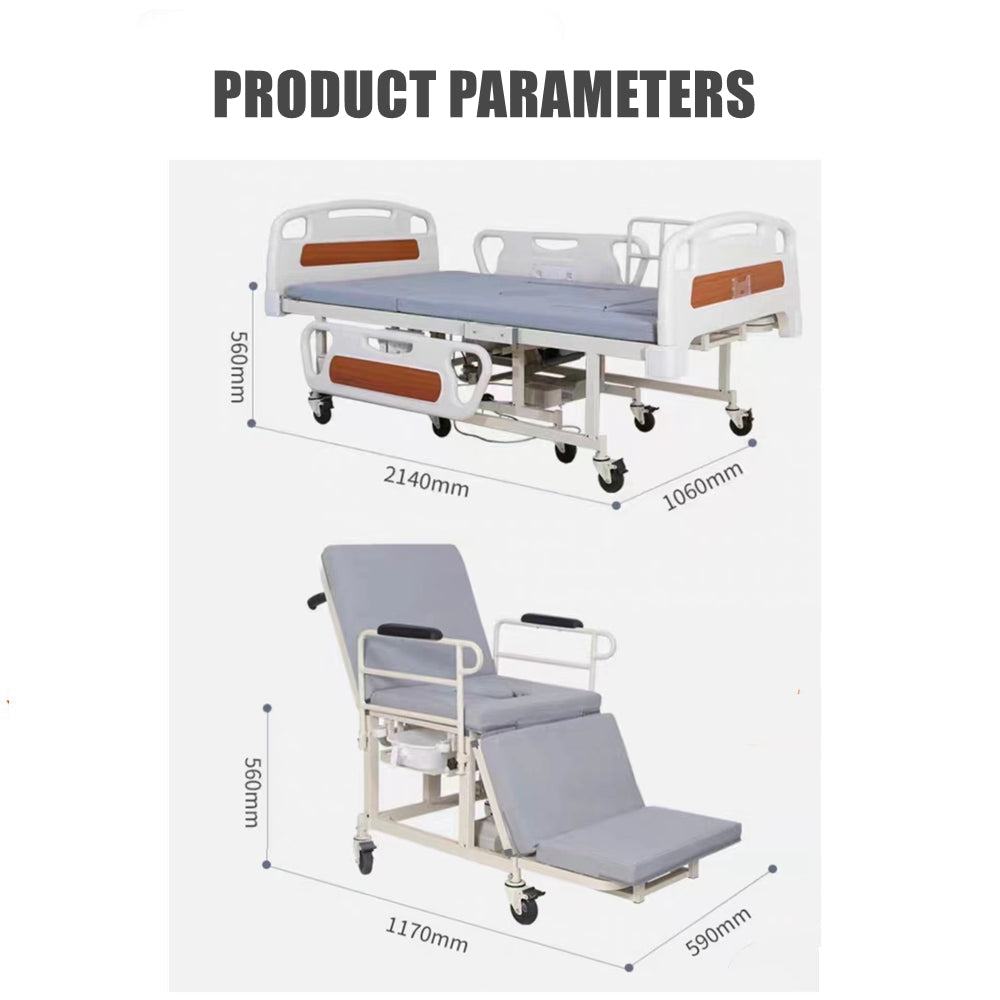 Electric Manual Home Nursing Bed with Built-in Wheelchair