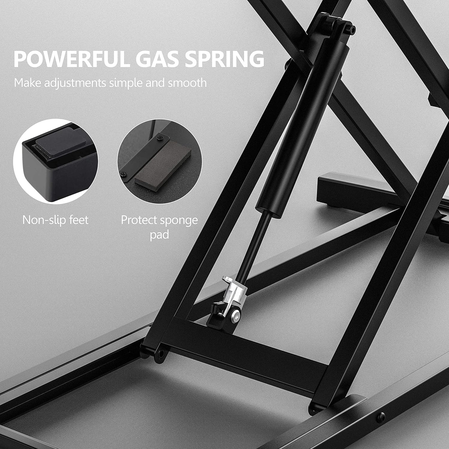 Height Adjustable Standing Desk 32” Wide Sit to Stand Converter Stand Up Desk Tabletop Workstation for Laptops Dual Monitor Riser Black SD309101WB