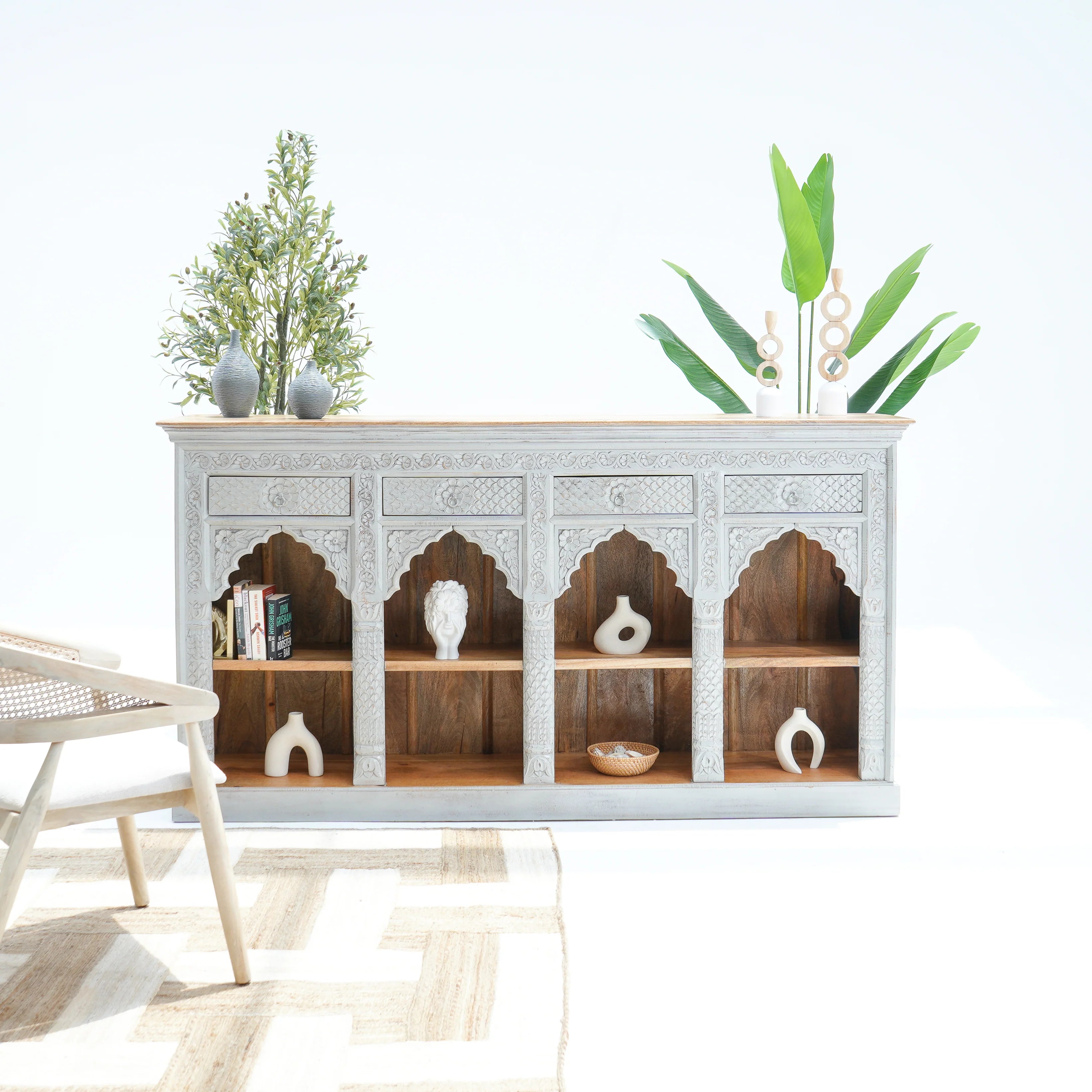 Elegant Wooden Maherab Sideboard