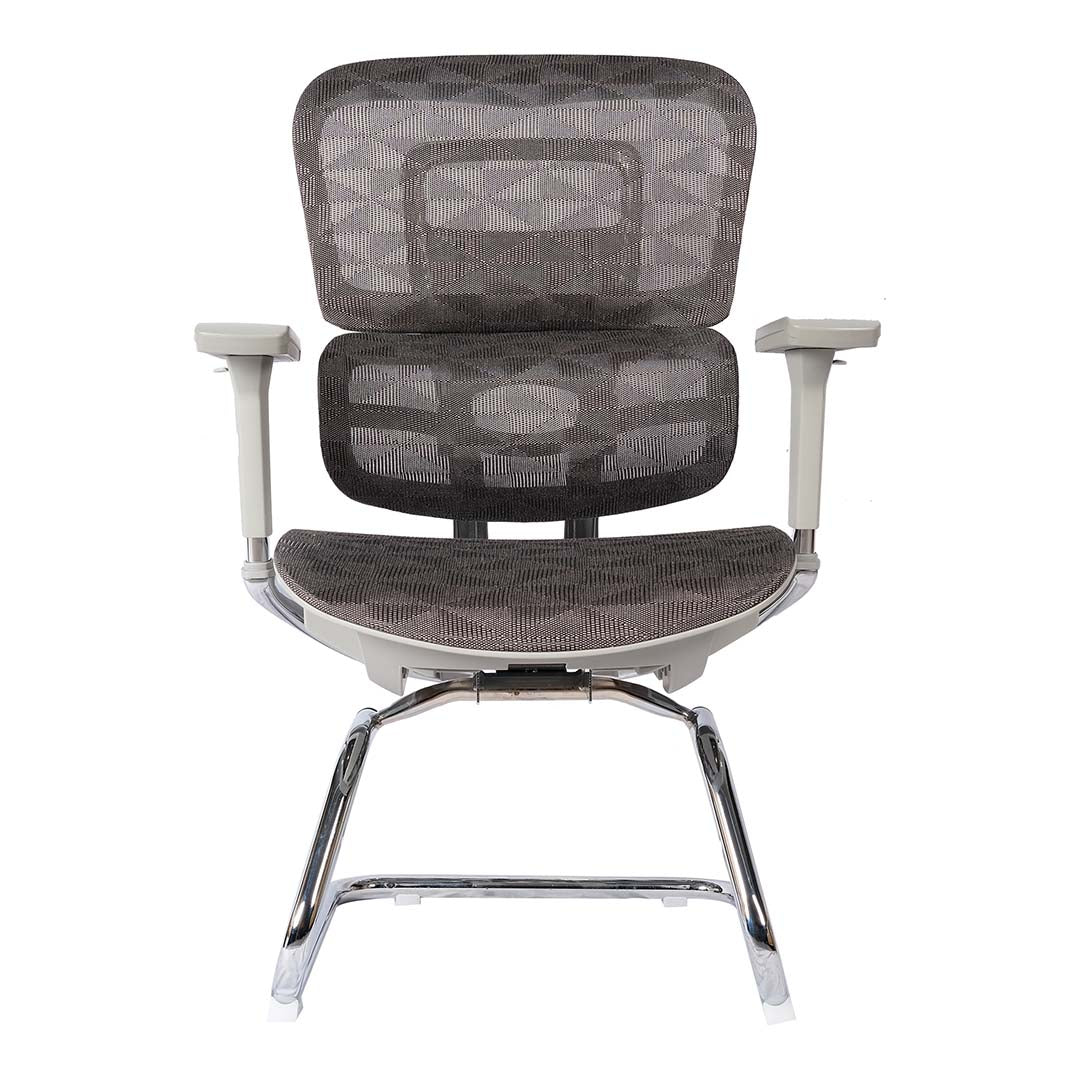 Office Visitor Chair With Height Adjustable, Lumbar Support And 5 Swivel Wheels-GCC Home Center