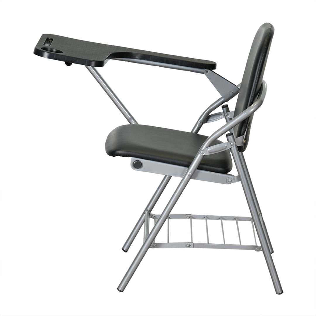 Foldable Student Chair with Metal Frame And Legs - Black-GCC Home Center