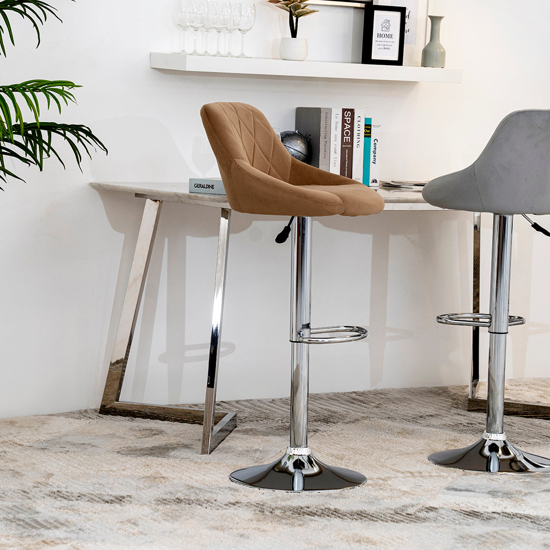 Soft Velvet Fabric Bar Chair