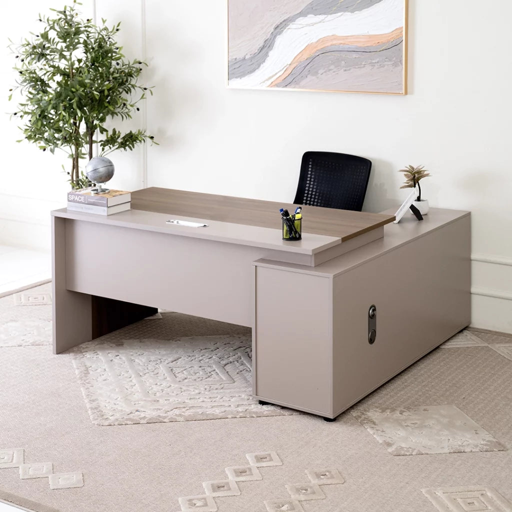 Elegant Office Desk with Premium Quality - Light Oak