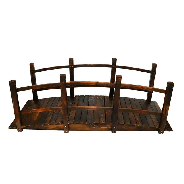 Wooden Garden Arc Bridge With Railings-GCC Home Center
