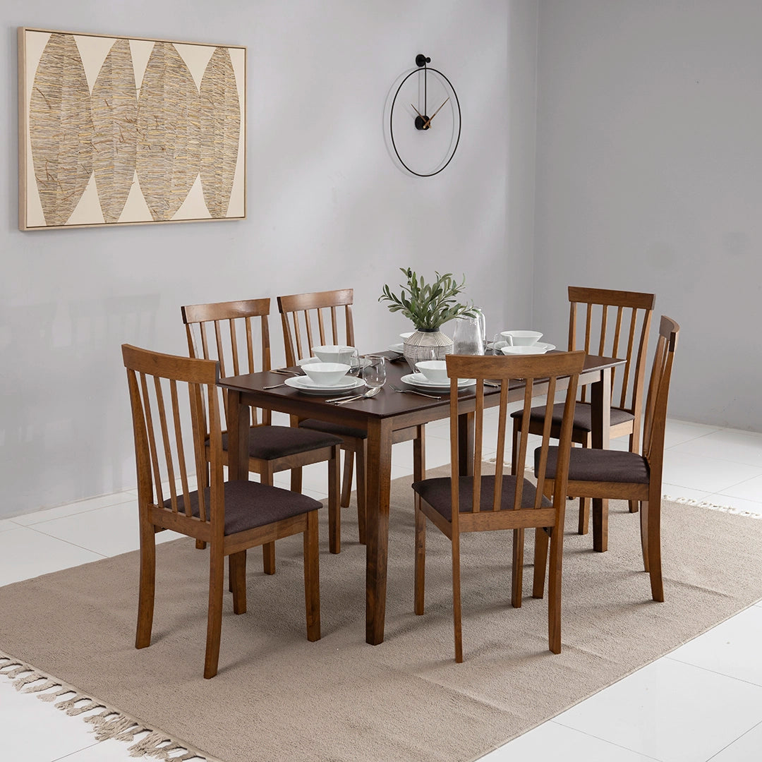 Solid Wood 6-Seater Dining Set