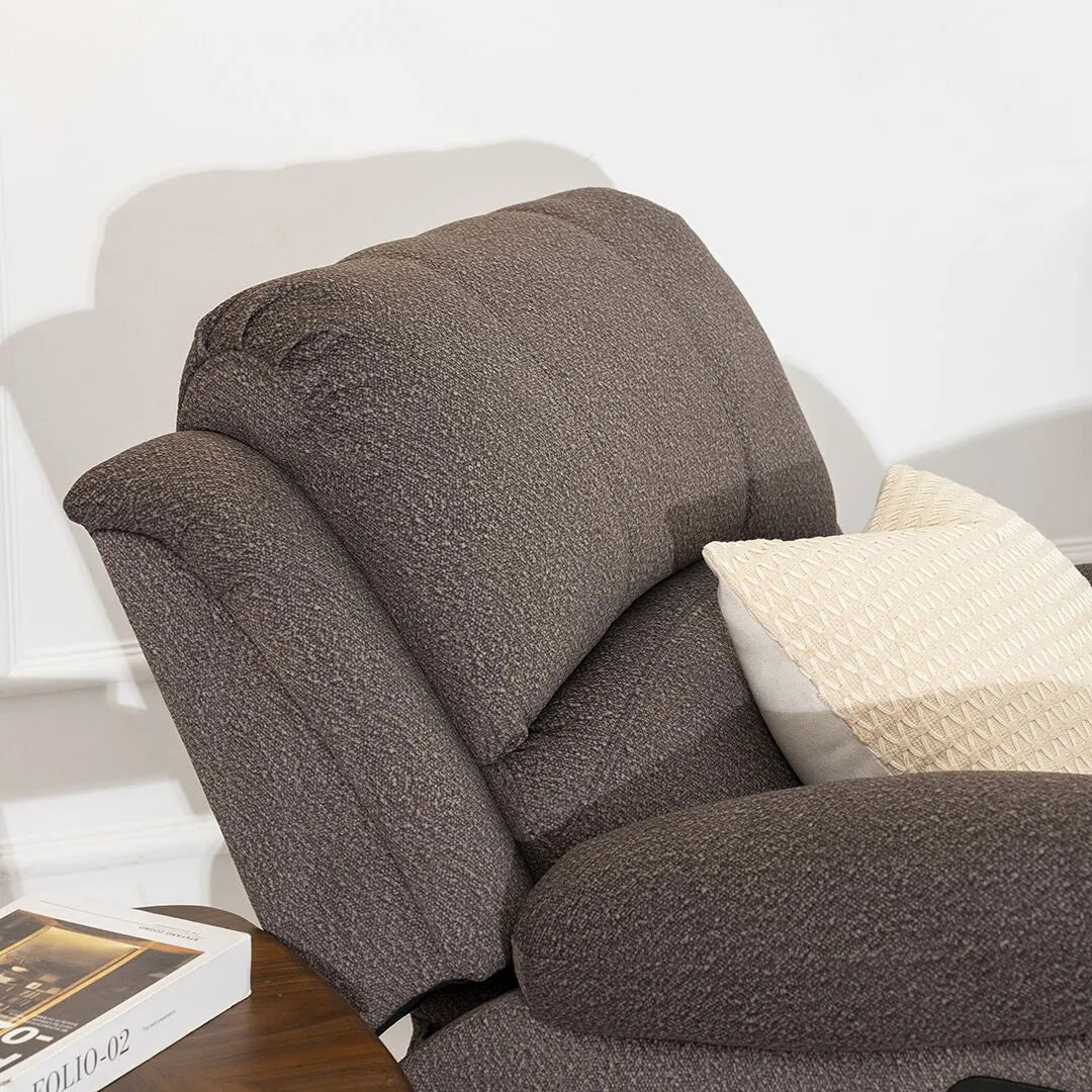 Recliner Chair – Fabric 1-Seater with Adjustable Backrest, Footrest & Swivel Feature