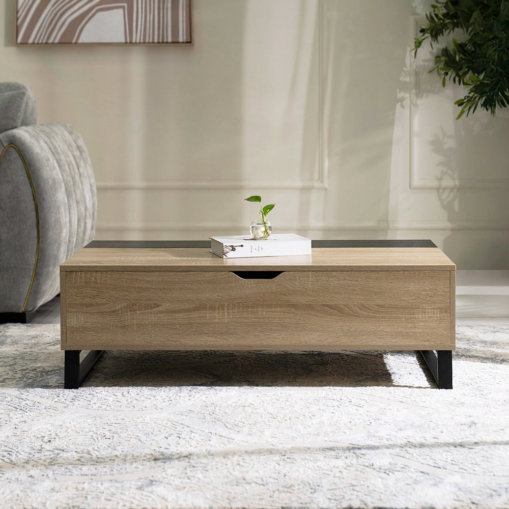 Coffee Table with Smart Lift-Top Mechanism and Hidden Storage