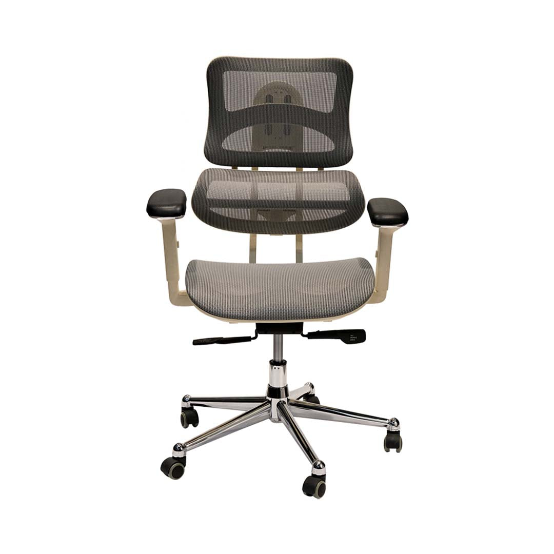 Low Back Medicated Office Chair With Lumbar Support And Height Adjustable - Grey-GCC Home Center