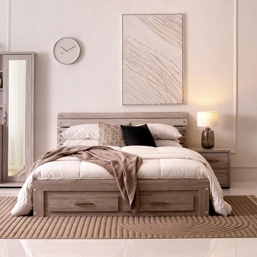 High-Quality Bed with Drawers And Headboard