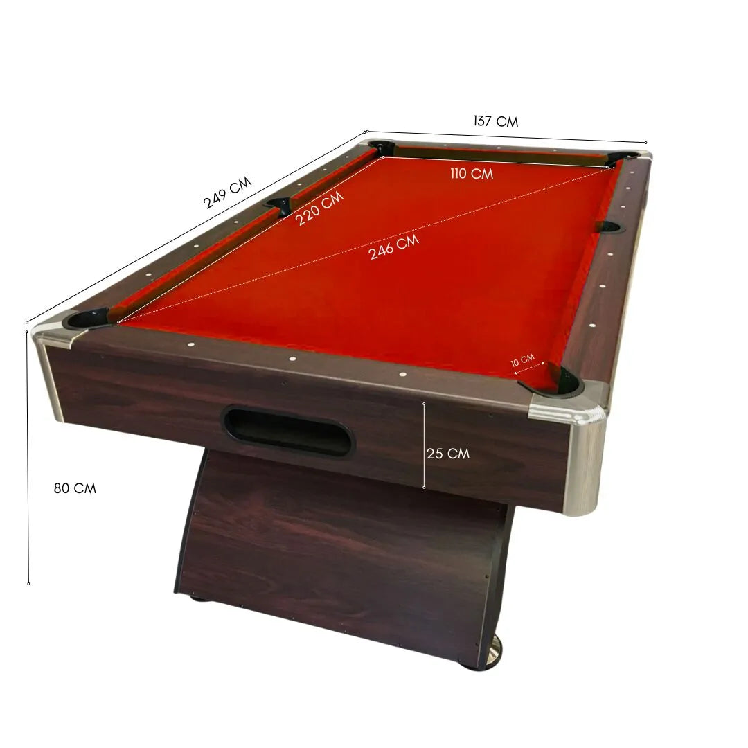Caesar 8ft Professional Pool Table with 2 Storage Benches