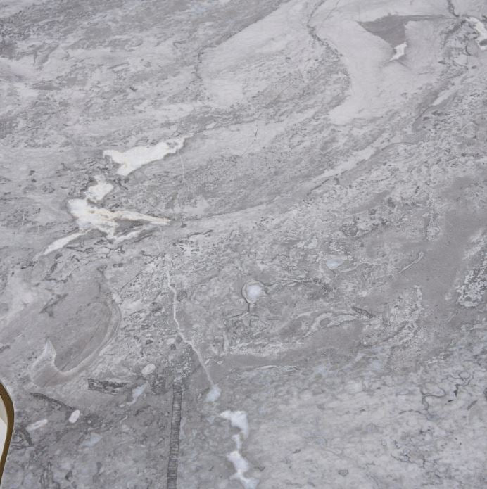 Luxury Coffee Table with Natural Grey Marble with Brushed Gold Base