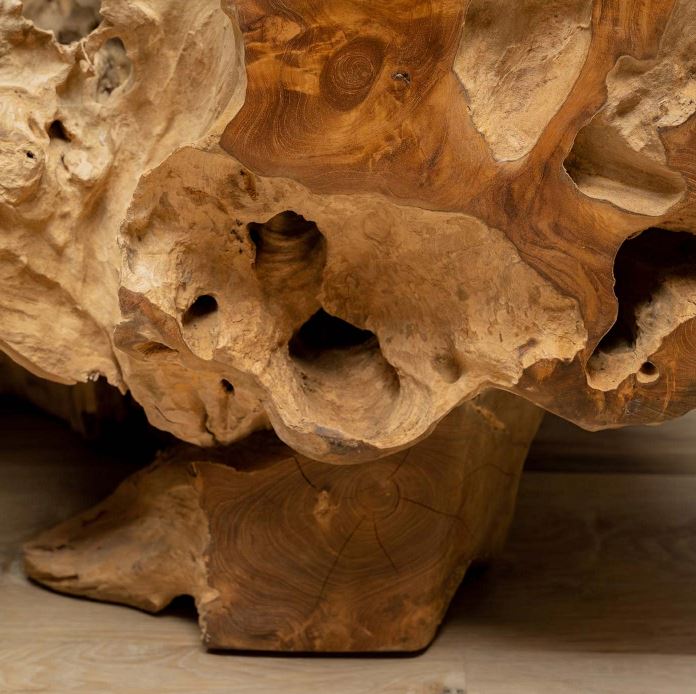 Luxury Coffee Table In Teak Root Wood In Natural Finish - Unique Natural Design