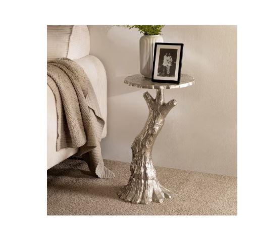 Trunk Accent Table – Silver | Modern Metal Storage Accent Table