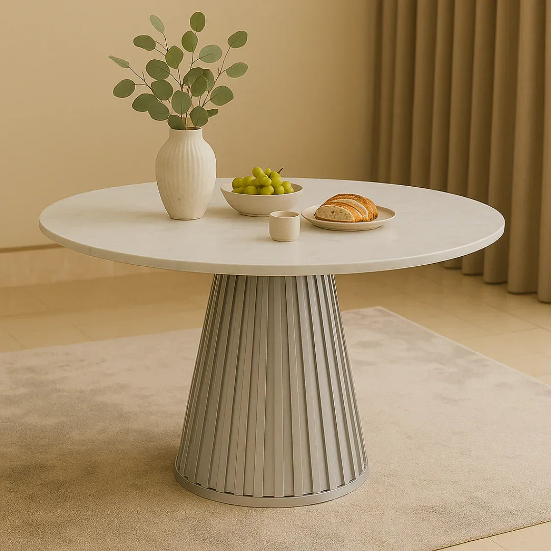 Celesta Modern Luxury Flute Design Round Dining Table