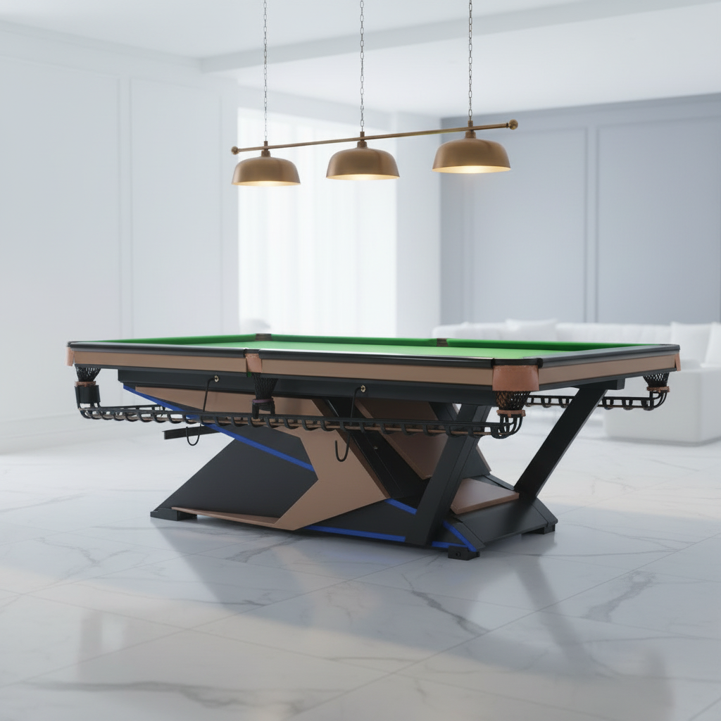 LT Industrial 8ft Billiard Table with Steel Frame, Slate Playing Surface & Professional CPBA Cloth
