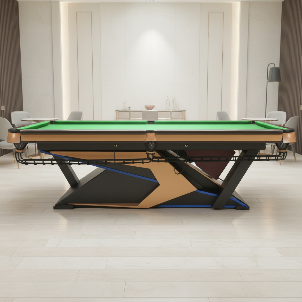 LT Industrial 8ft Billiard Table with Steel Frame, Slate Playing Surface & Professional CPBA Cloth