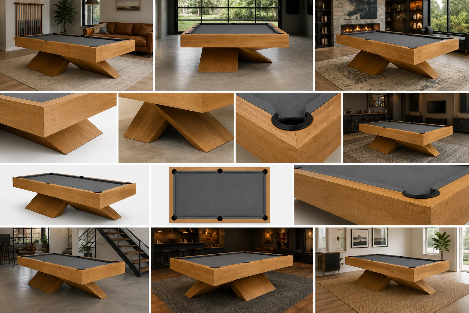 X Avant 8ft Modern Wooden Billiard Table with Slate Bed – Premium Pool Table for Home & Game Room