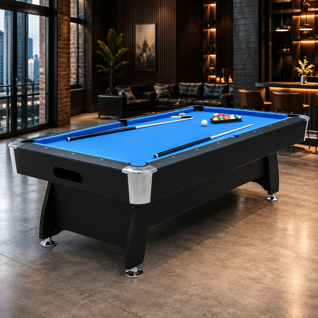 7ft  Auto Ball Return Billiard Pool Table for Club Family Indoor Gym Games Billiards Table - All Accessories Included