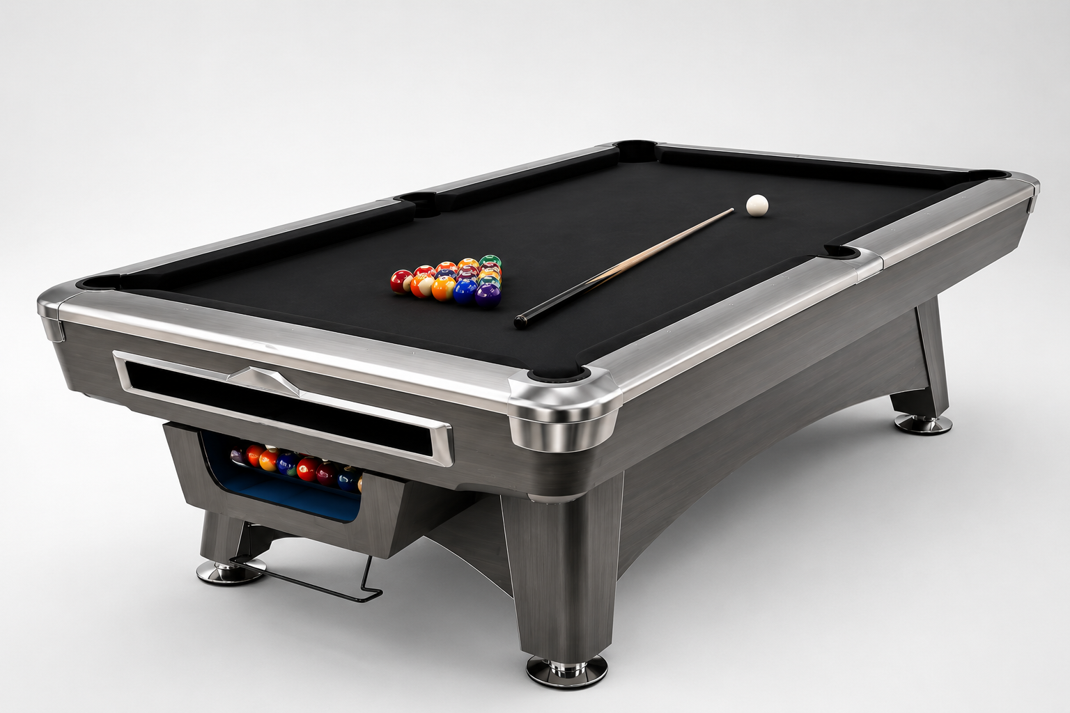 9FT Natural Slate Pool Table | Solid Maple Wood Billiard Table with Moorj 900 Felt | Premium Professional Game Room Pool Table