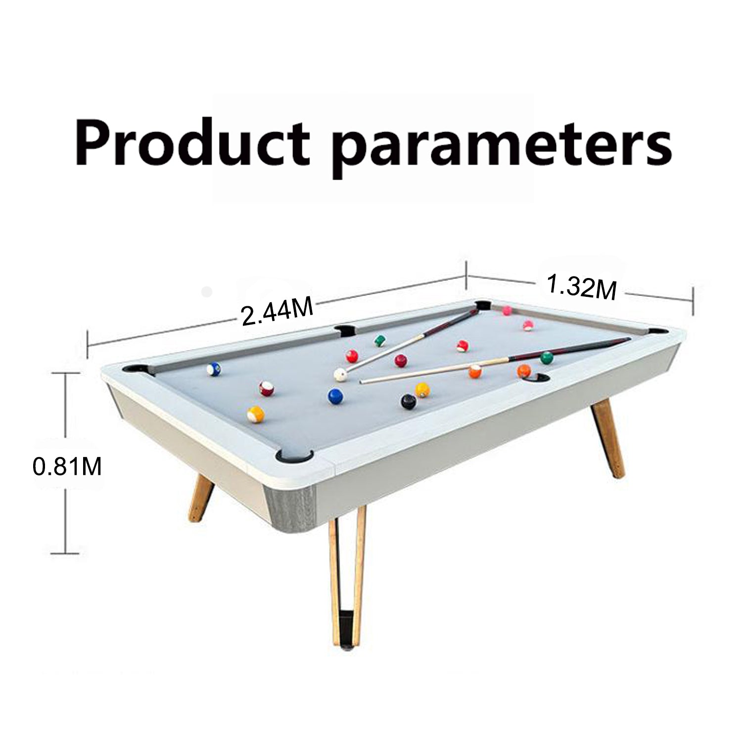 8ft 3 IN 1 Billiard Pool Tables with Full Accessory Multi-function Home Use Ping Pong Dining Table Convertible 3in1 Portability Pool Table