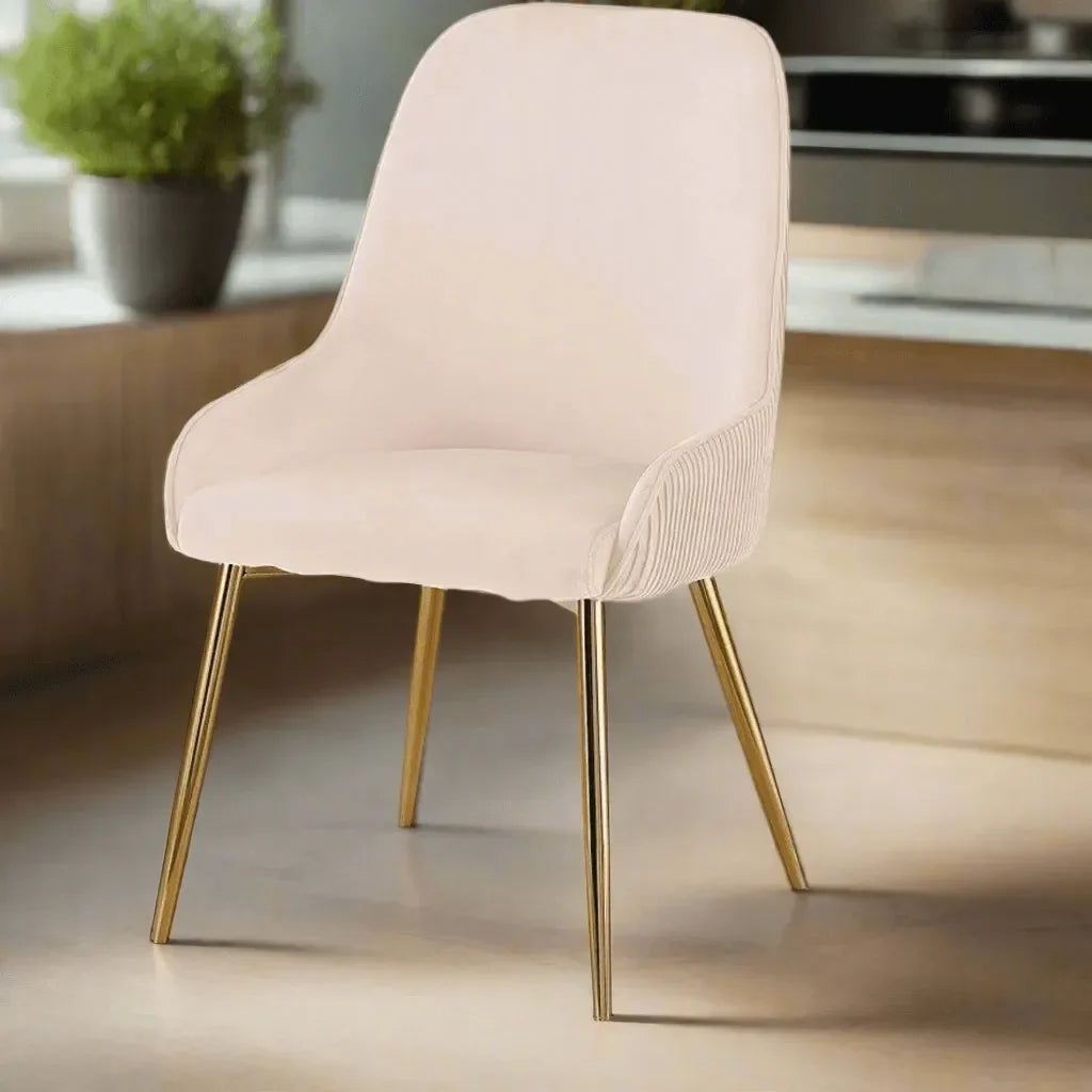 Modern Elegant Dining Table Set - Solid Wood Base with Premium Marble Top ( White )