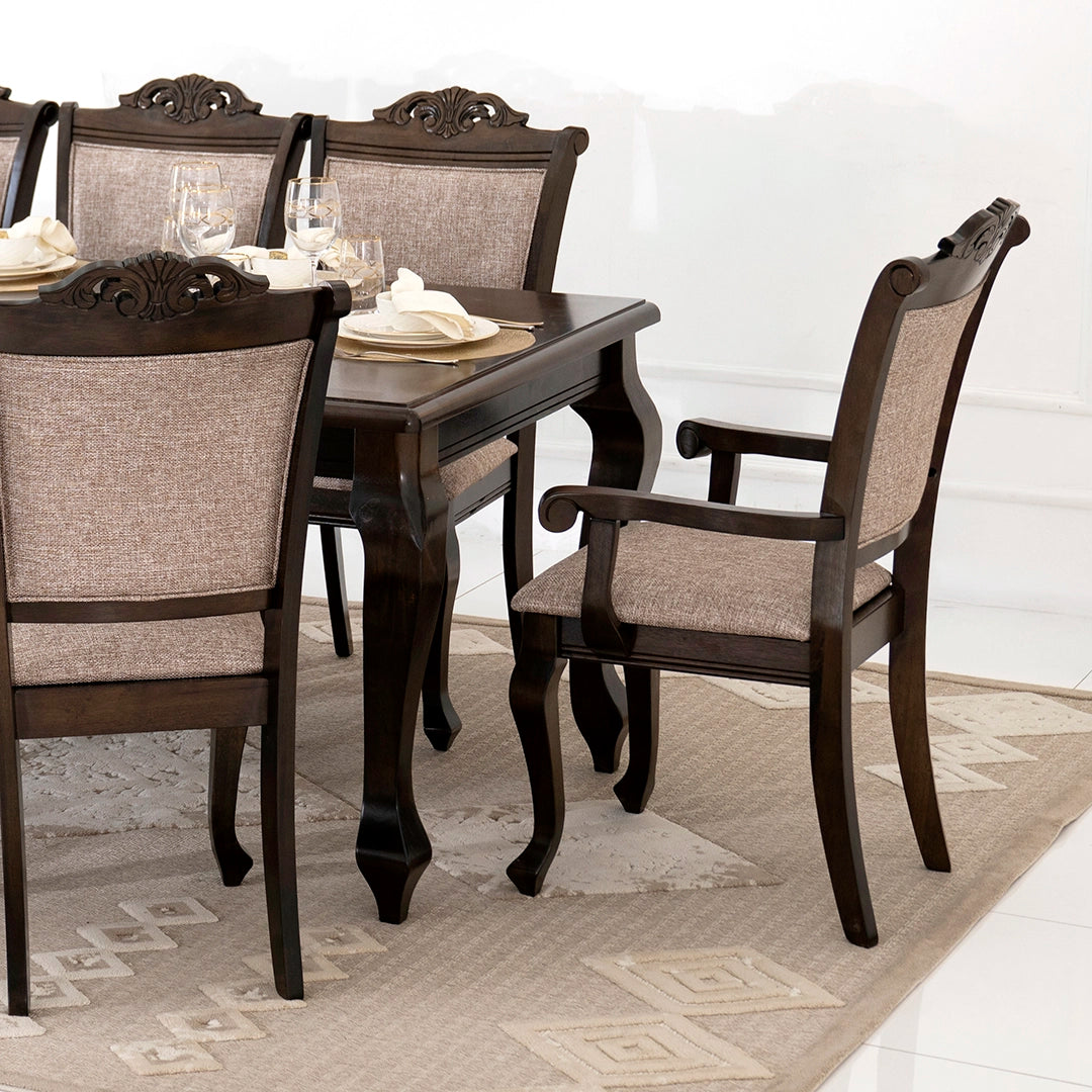Luxury Classic Style 8-Seater Dining Set – Beige