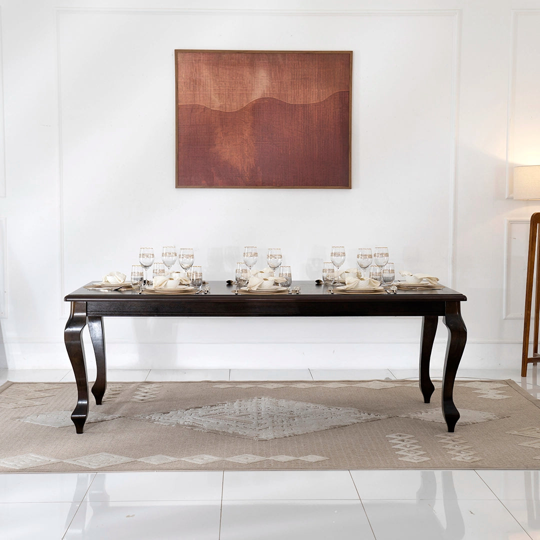 Luxury Classic Style 8-Seater Dining Set – Beige