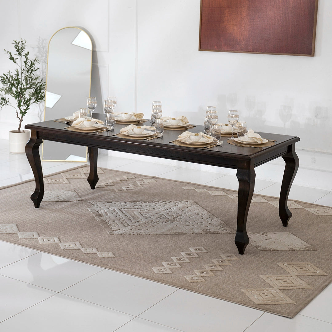 Luxury Classic Style 8-Seater Dining Set – Beige