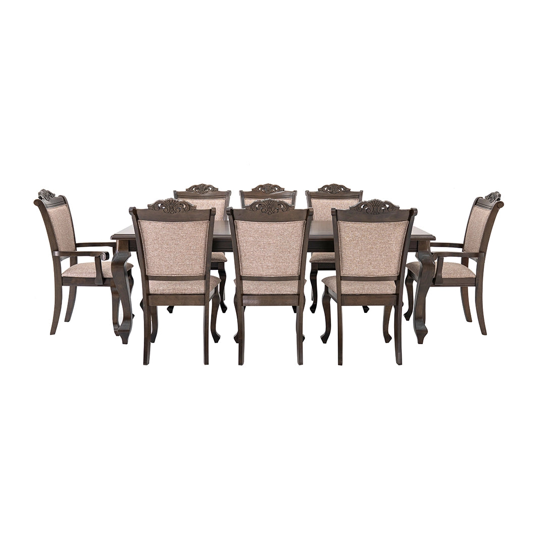 Luxury Classic Style 8-Seater Dining Set – Beige